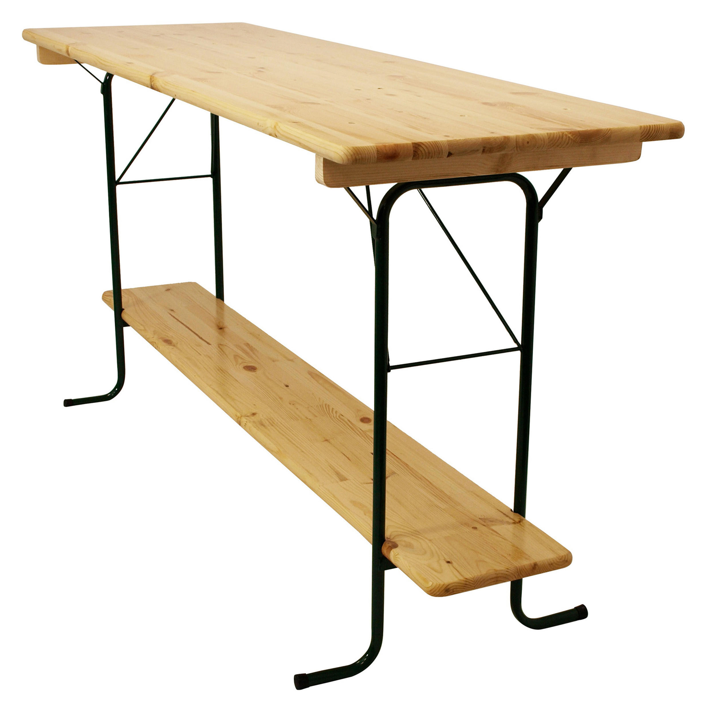 STEHTISCH Mino - 220cm klappbar, Bistrotisch Metall + Holz lackiert, Bartsich mit Fuss-Stütze - Braun, Metall (70/220/110cm) - TPFGarden