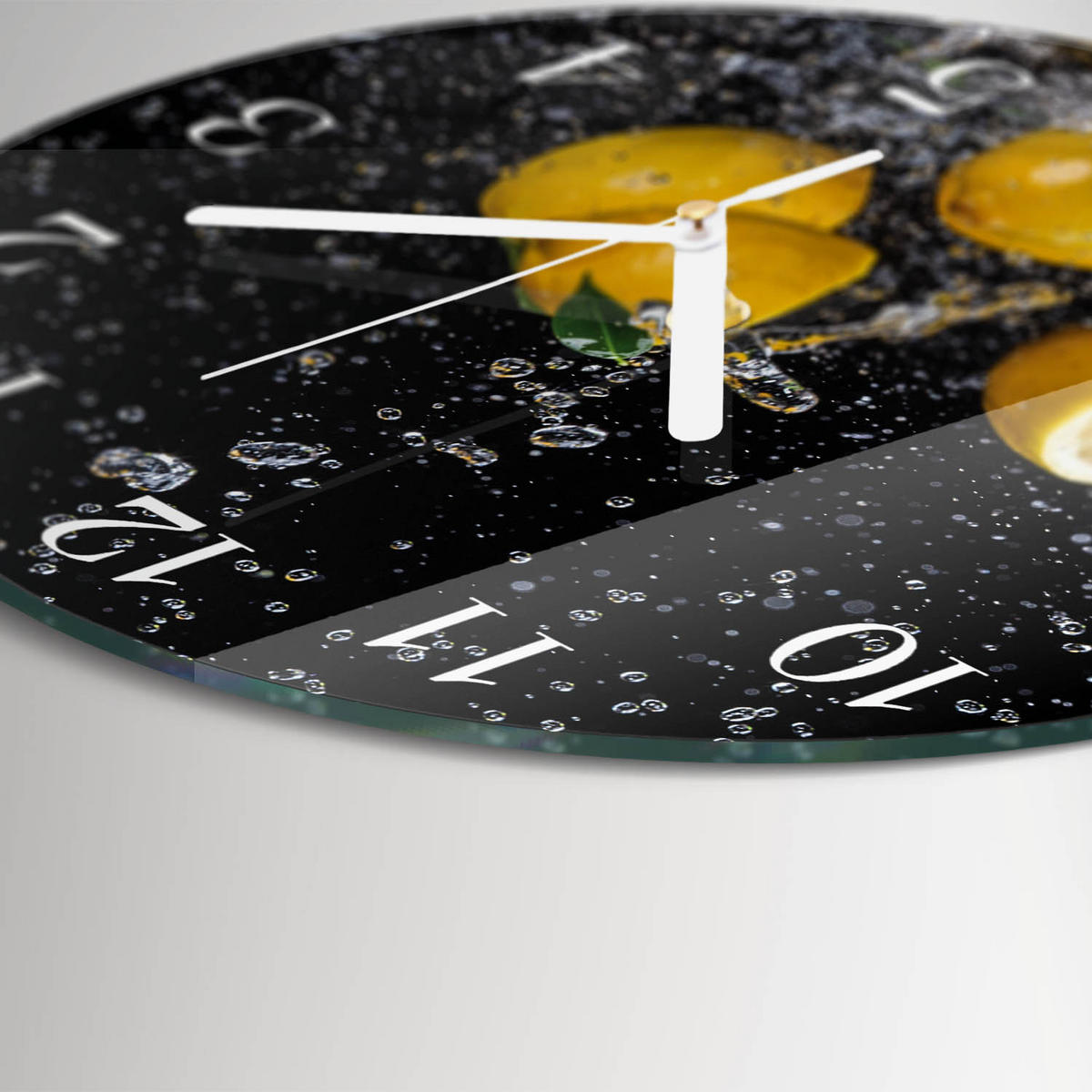 WANDUHR fi30 cm - Zitronen - Gelb, Glas (30/30/0.4cm) - TULUP