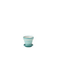 BLUMENTOPF GRANADA STRIPES - Töpferei - Aqua - XS - Ø 17 cm - Multicolor, Keramik (17/15cm) - J-Line