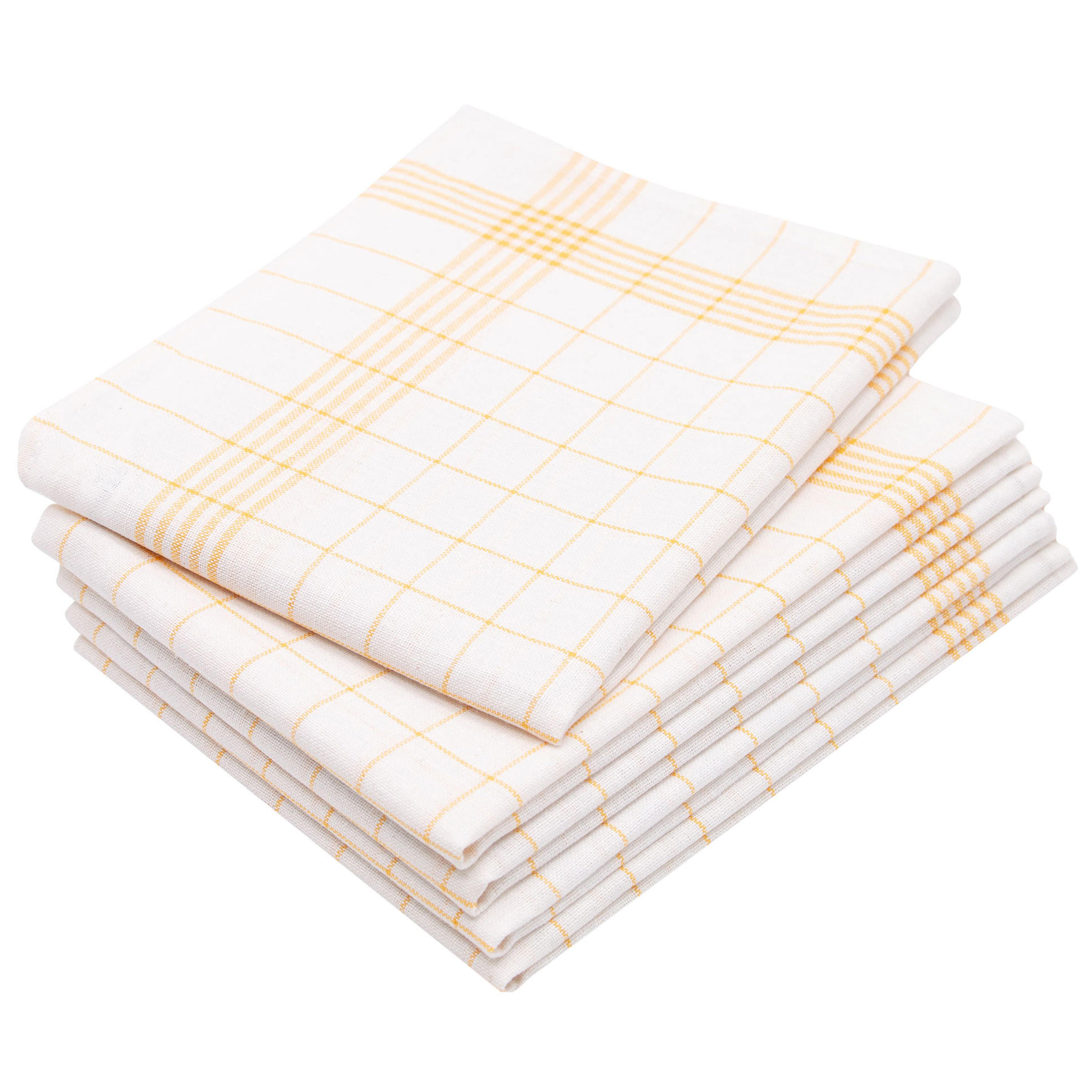 GESCHIRRTÜCHER, 5er-Set, 50x70 cm, 50% Baumwolle, 50% Leinen, Gelb - Gelb, Textil (50/70cm) - Zollner