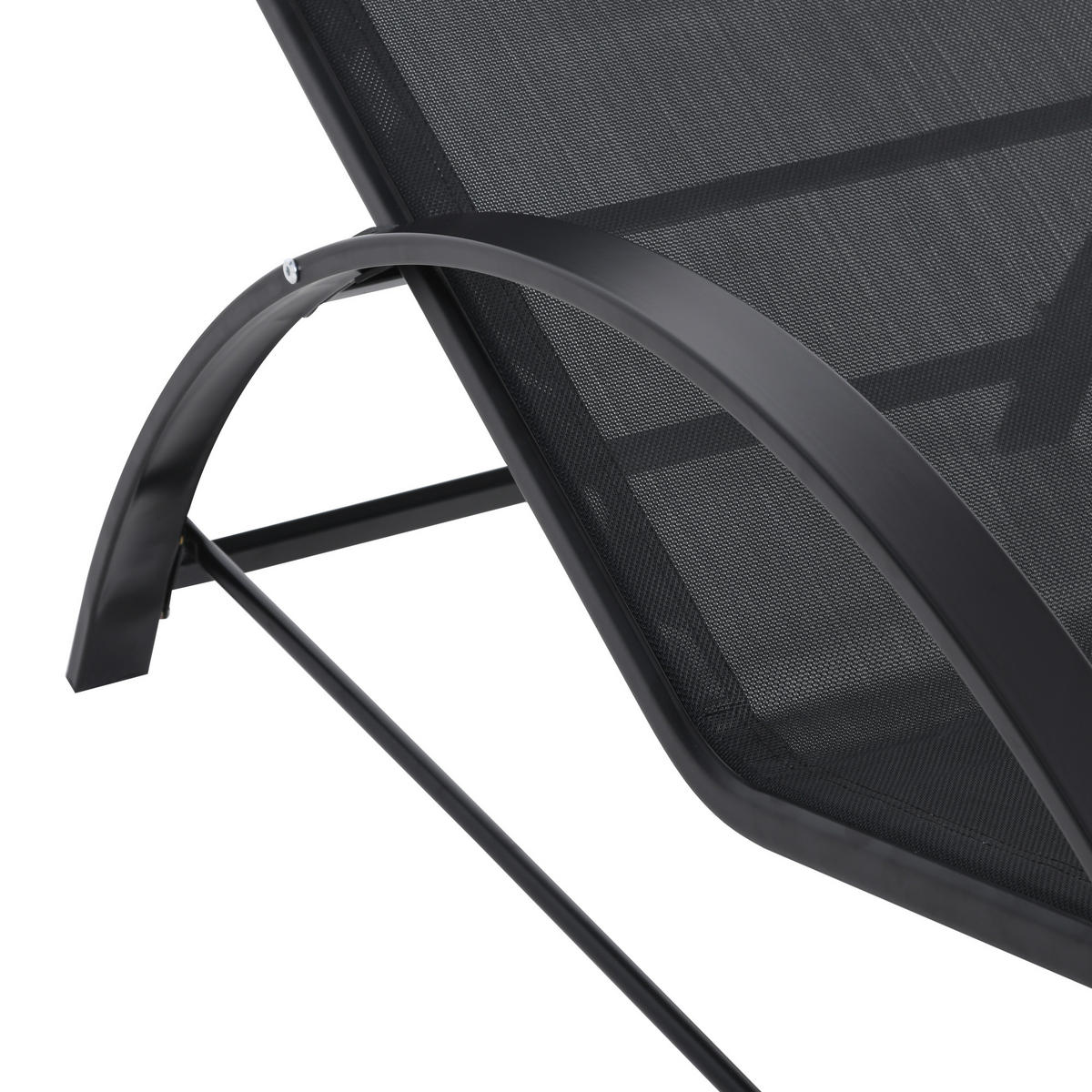 SONNENLIEGE 2er-Set DE-15584 mit Glastisch Schwarz - Schwarz, Metall (59/66/169cm) - ComfortXL