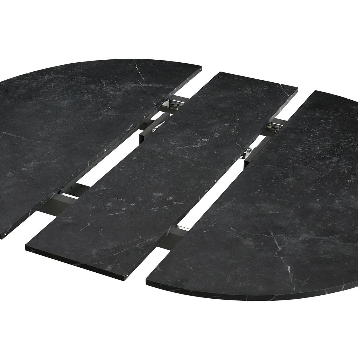 ESSTISCH TILL 120-150/120/76 cm Rund Marmor-Schwarz - Anthrazit/Schwarz, Holzwerkstoff (120/120/76cm) - B&D Home
