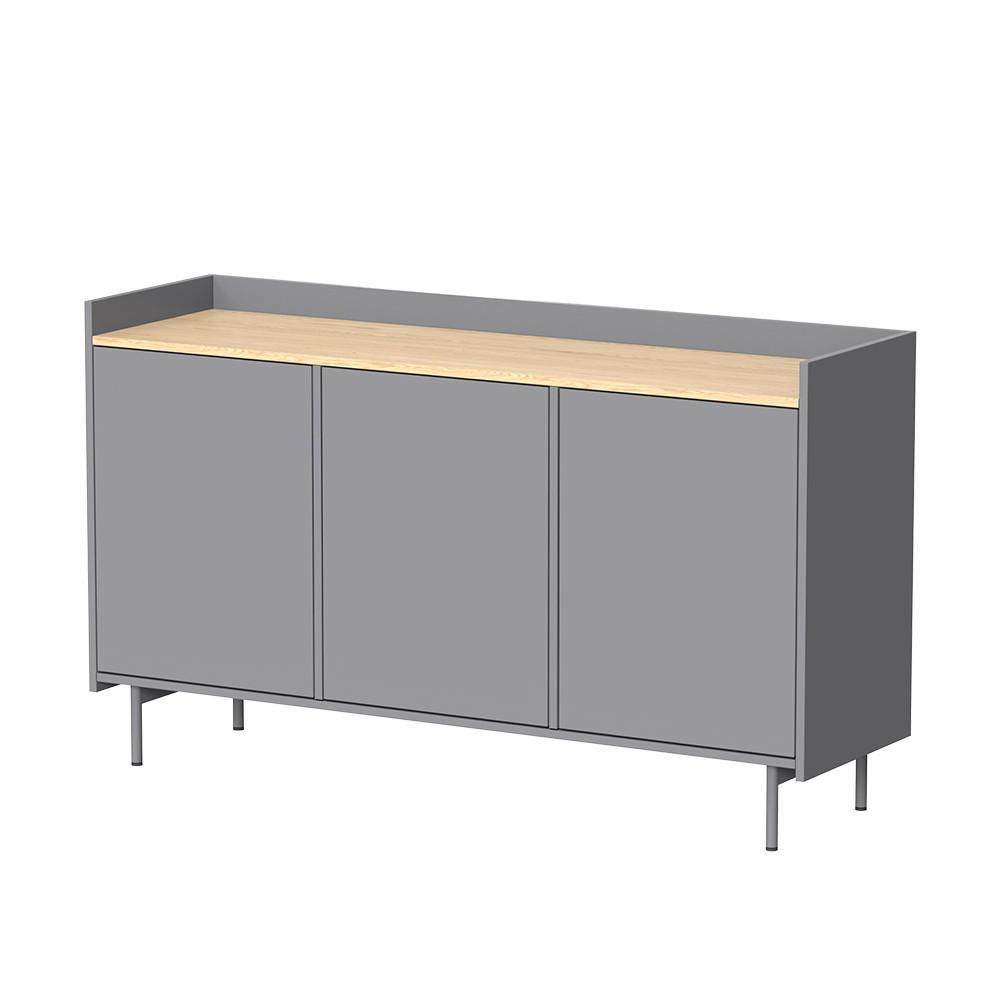 KOMMODE Velina Grau/Eiche 140 x 82 cm mit 6 Fächern - Eichefarben/Grau, Holzwerkstoff (140/82/40cm) - Vicco