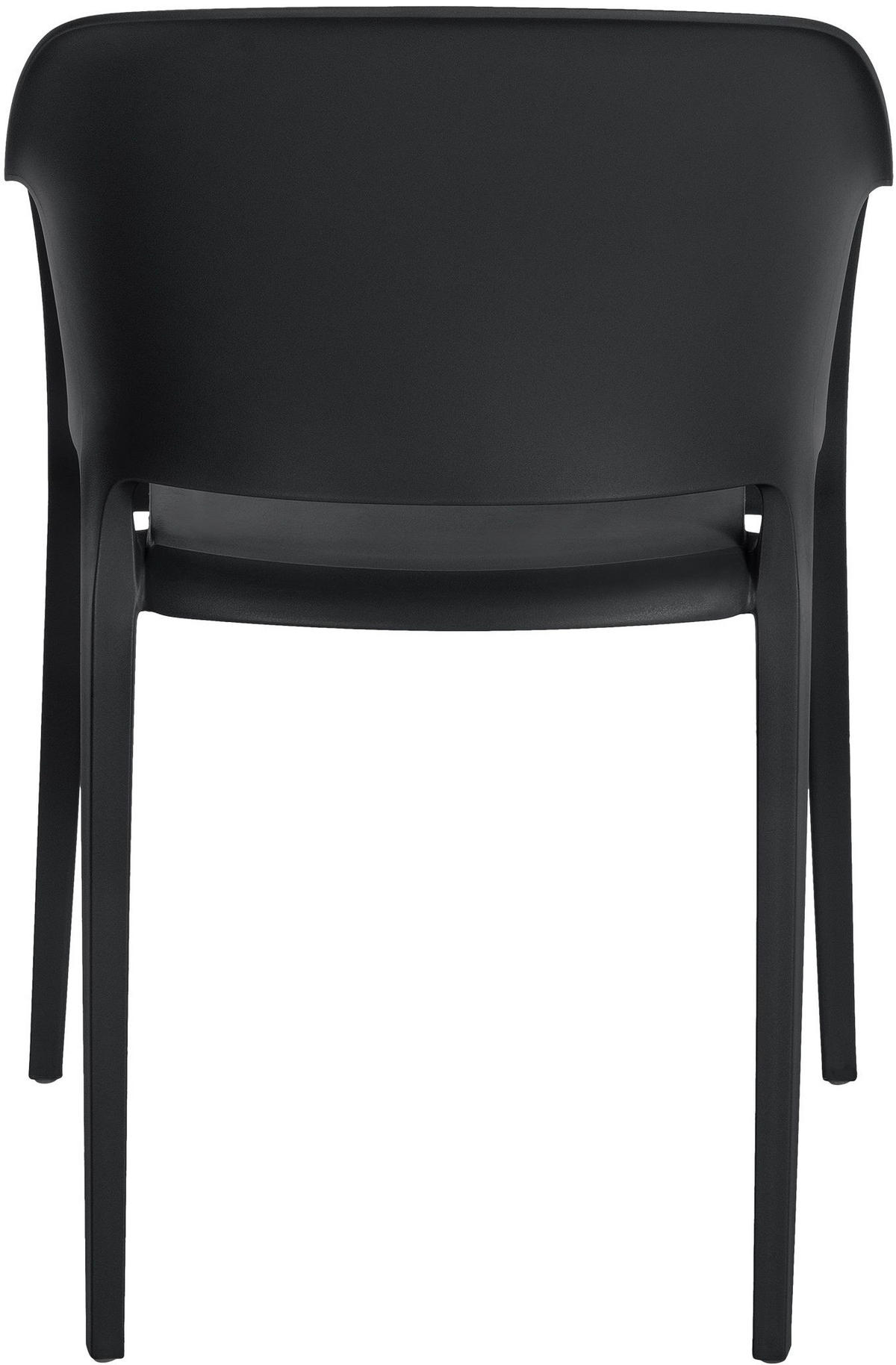 GARTENSTUHL 4er Set Kunststoff schwarz - Schwarz, Kunststoff (56/78/53cm) - CLP