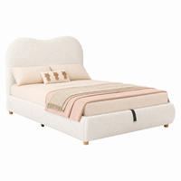 KINDERBETT mit Stauraum Bouclé Beige - Beige, Metall (90/200cm) - Meubliv