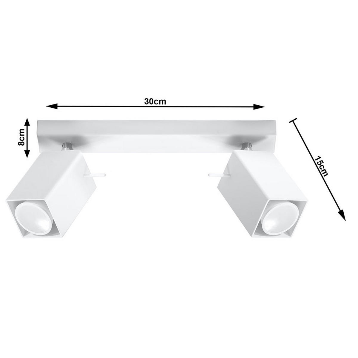 DECKENLEUCHTE Stahl Weiß bewegliche Spots - Weiß, Metall (30/8/15cm)