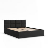 POLSTERBETT MIT KOPFTEIL 180x200 ohne Bettkasten BORGO, Schwarz - Schwarz, Textil (180/200cm) - Mebligo