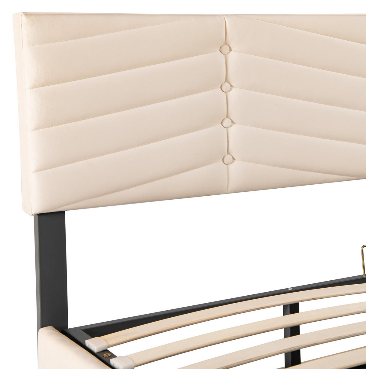 POLSTERBETT 180/200 cm Beige aus Samt mit Bettkasten - Beige, Textil (180/200cm) - OKMYHOME