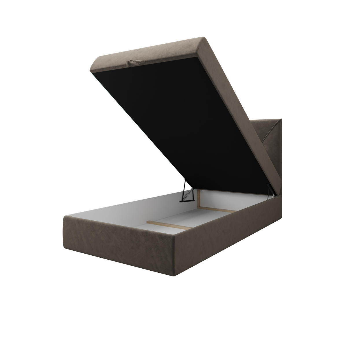BOXBETT ALTEA 100x200 Monolith 15, mit Matratze H3, Bonell und Topper, Braun - Braun, Holz/Kunststoff (100/200cm) - Bedante