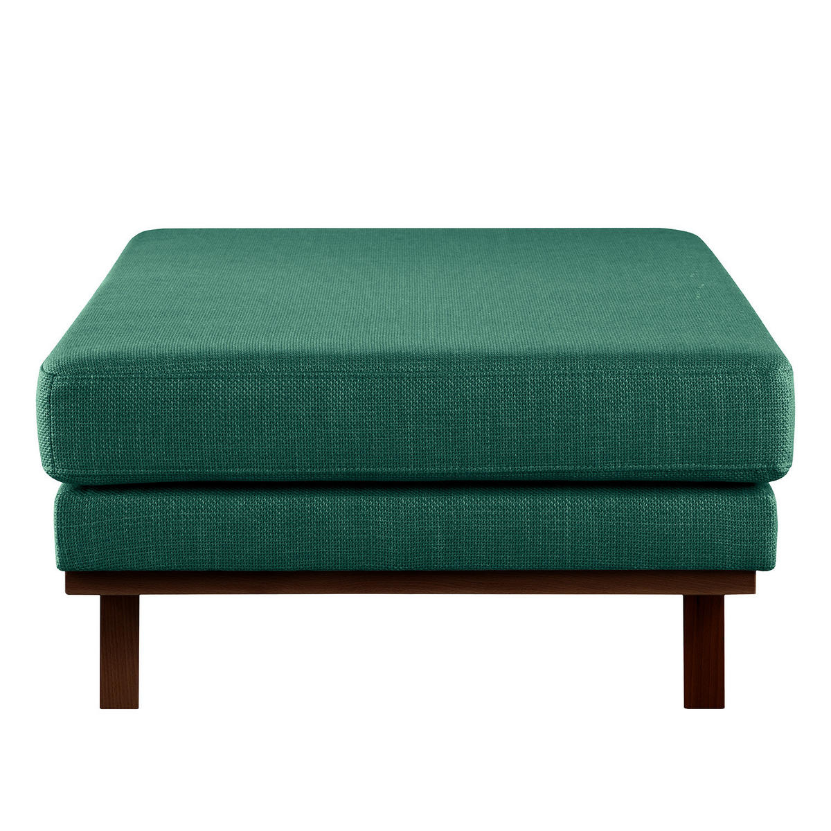 POLSTERHOCKER - Dunkelgrün/Buchefarben, Buchenholz/Textil (85/43/60cm) - home24