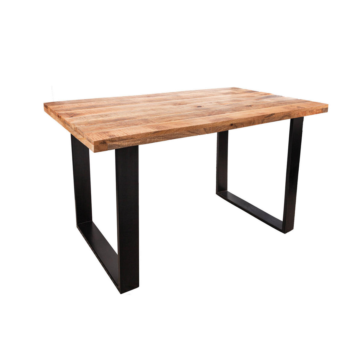 ESSTISCH IRON CRAFT Mangoholz Schwarz 120 cm - Schwarz/Braun, Holz/Metall (80/120/77cm) - riess-ambiente