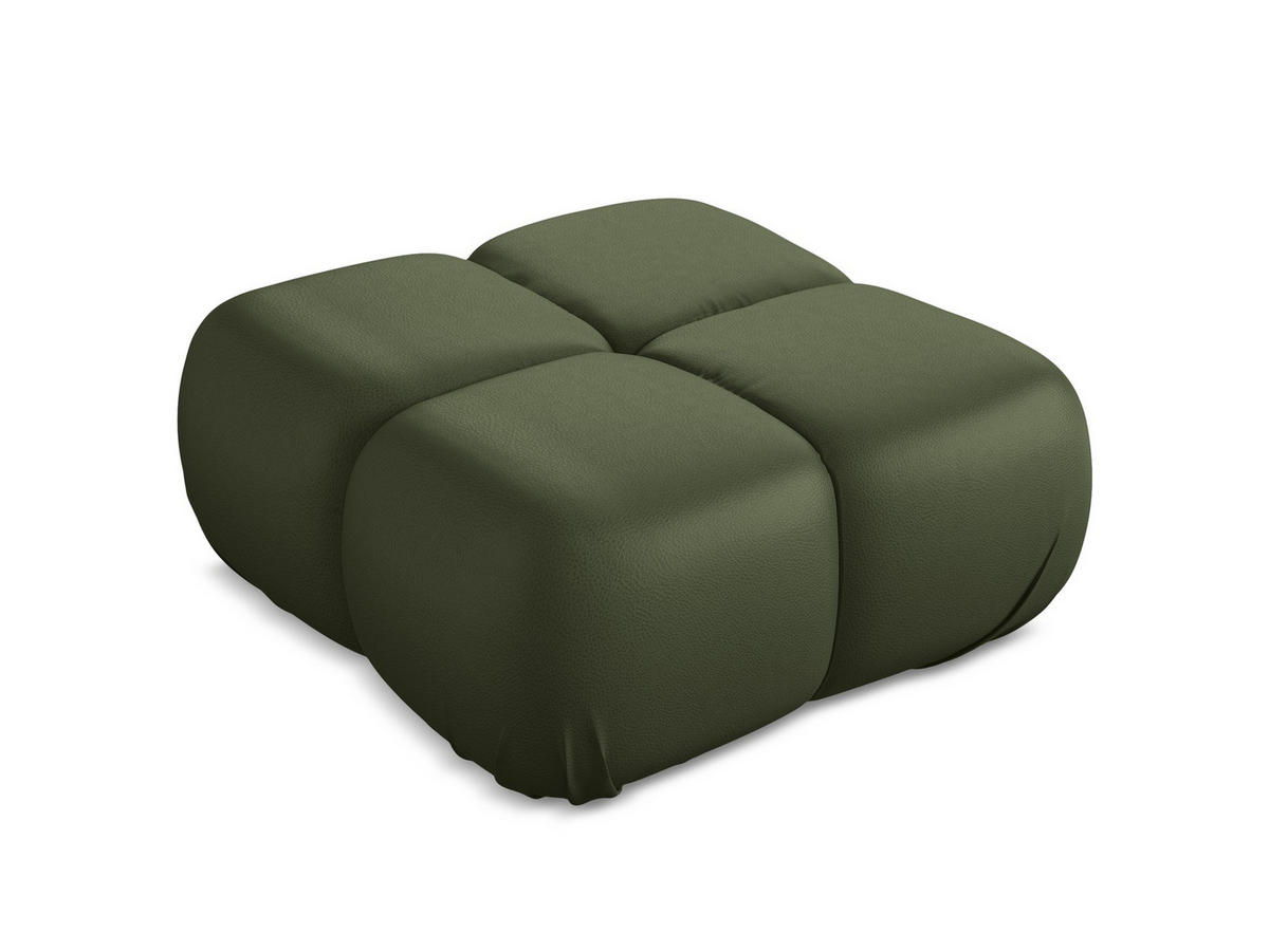 POUF Kunstleder Grün - Schwarz/Grün, Leder/Kunststoff (95/41/95cm) - Makamii