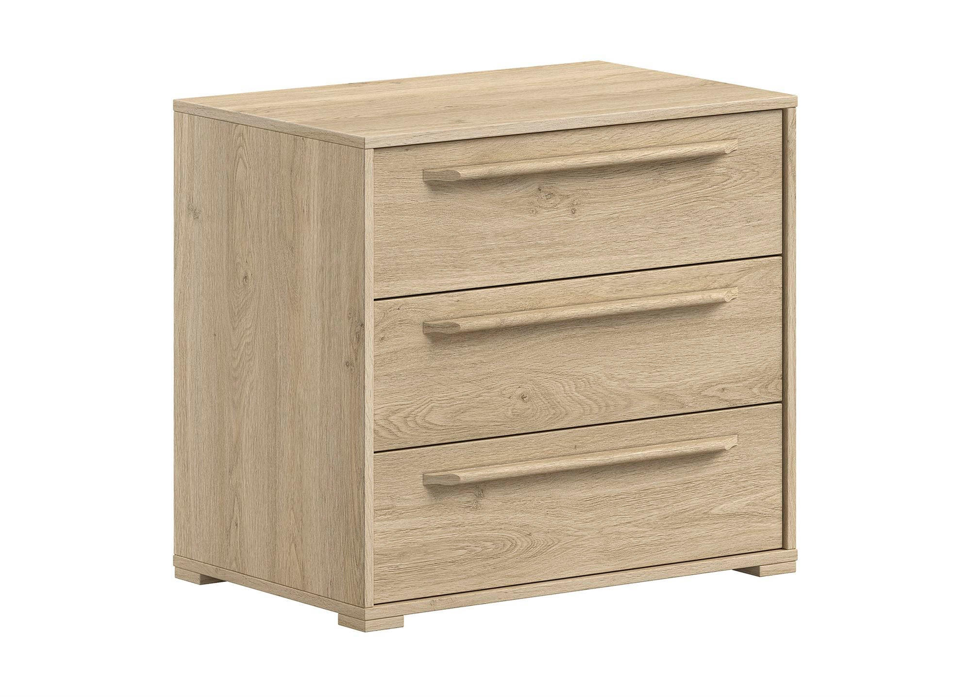 KOMMODE Keelia Eiche Melamin 3 Schubladen Stauraum - Eichefarben, Kunststoff (68/62/43cm) - 58aufmkessel