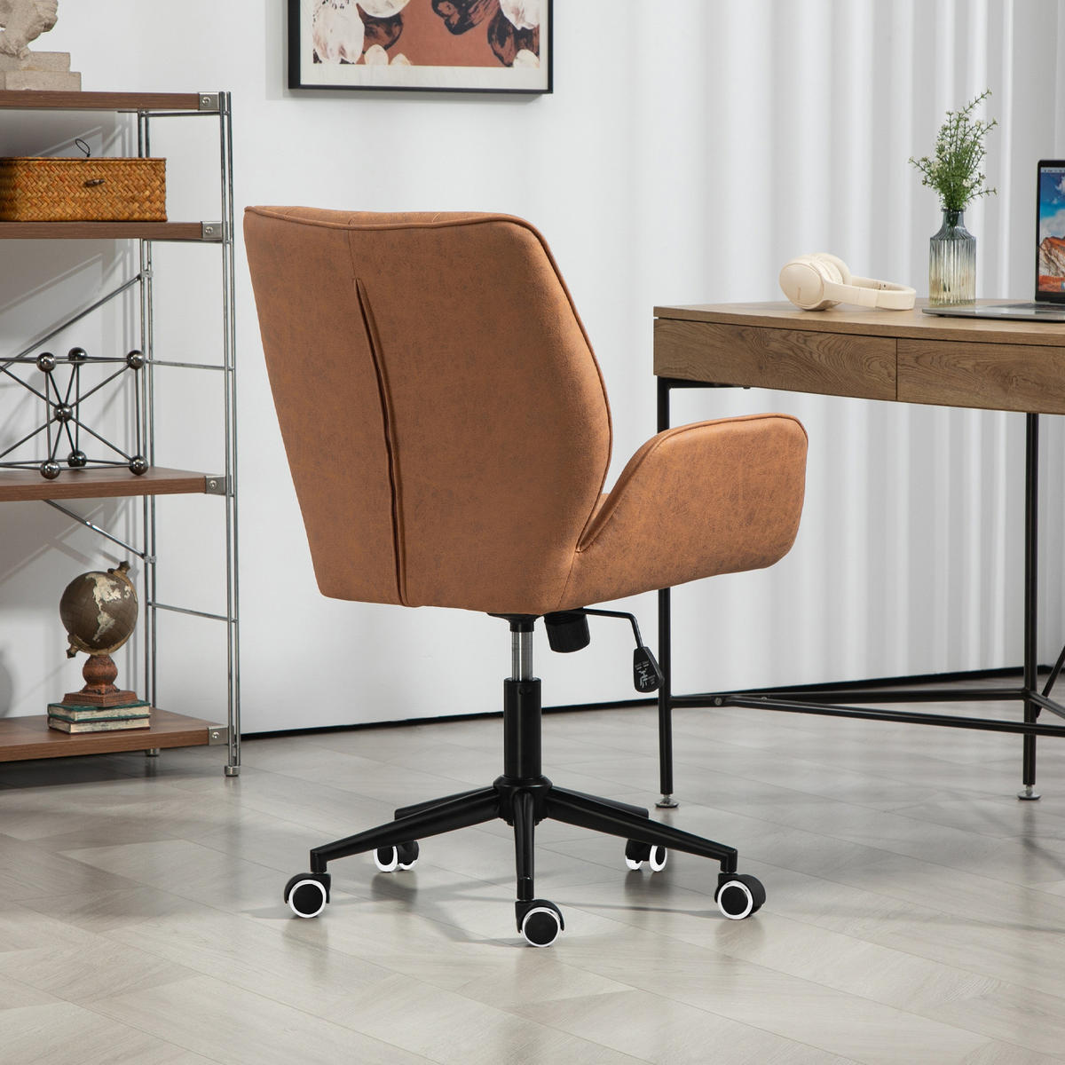 BÜROSTUHL GABRIEL Cognac - Cognac/Schwarz, Textil/Metall (57/93/62cm) - SVITA