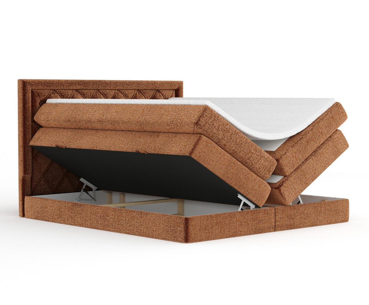 BOXSPRINGBETT Aurelia Kupferfarbe 180/200 cm - Schwarz/Kupferfarben, Holz/Holzwerkstoff (180/200cm) - Maison de Reve