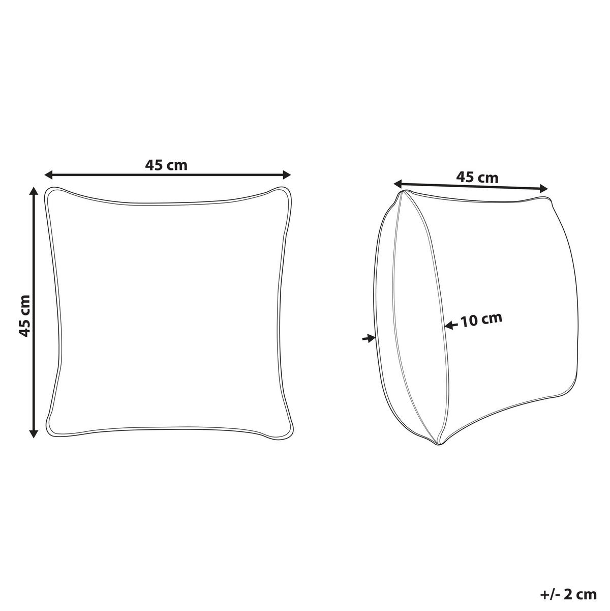 DÍSZPÁRNA Krém 45/45 cm Rhus - piros/krém, textil/természetes anyagok (45/45cm) - Beliani