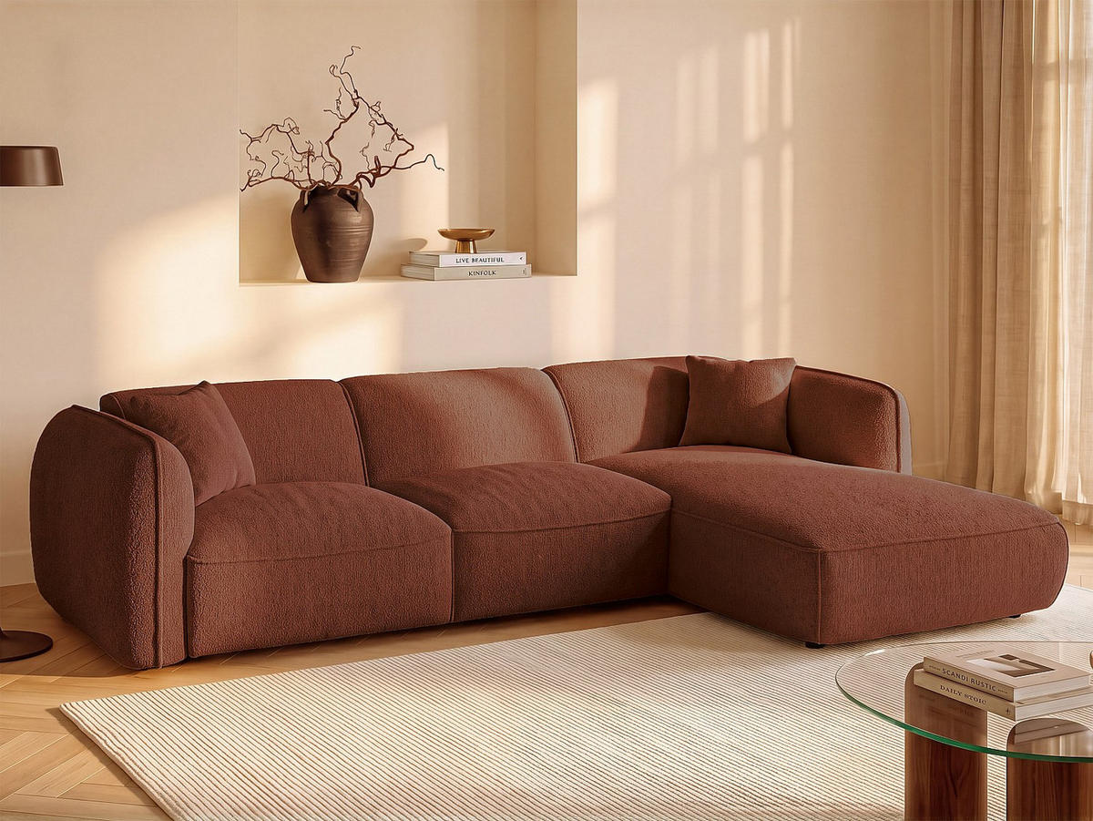 SCHLAFSOFA - 5 Personen - stoff - terracotta Camilio - Terracotta, Textil (274/74/174cm) - Vente-Unique
