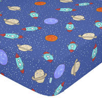 SPANNBETTTUCH space rocket 105x200x32 cm mehrfarbig - Multicolor, Textil (105/200cm) - Happy Friday