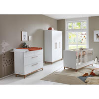 BABYZIMMER SET Lina 3-tlg. Soft-Close - Walnussfarben/Weiß, Holz/Holzwerkstoff (1/1/1cm) - arthur berndt