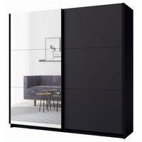 SCHWEBETÜRENSCHRANK Arsala graphitgrau 200 cm / 62 cm / 207 cm - Graphitfarben/Grau, Holz/Holzwerkstoff (201/207/62cm) - Feldmann-Wohnen