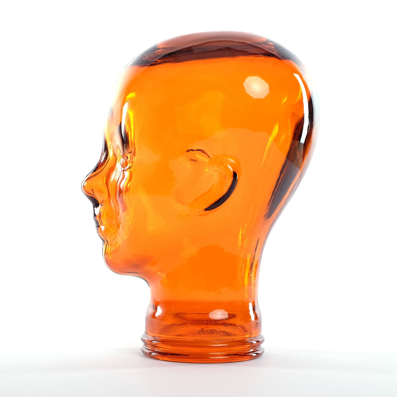 KOPFHÖRERSTÄNDER MICK Glas transparent orange - Orange, Glas (21/29/21cm) - DESIGN DELIGHTS