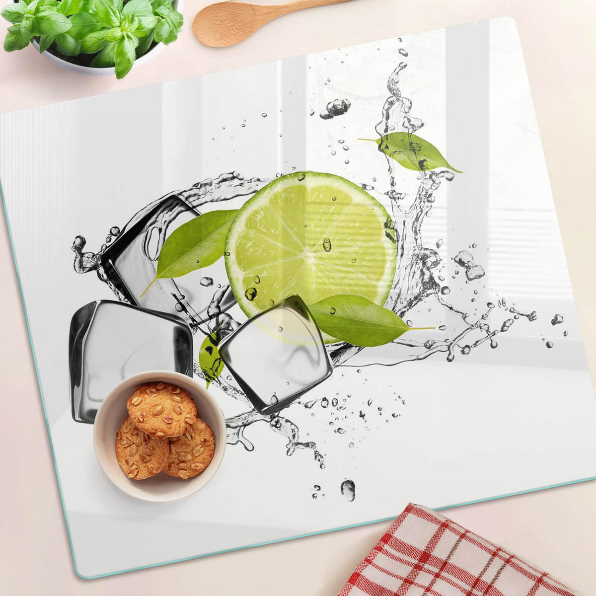 GLASPLATTE 60x52 cm Limetteneis - Grün, Glas (60/0.4/52cm) - TULUP