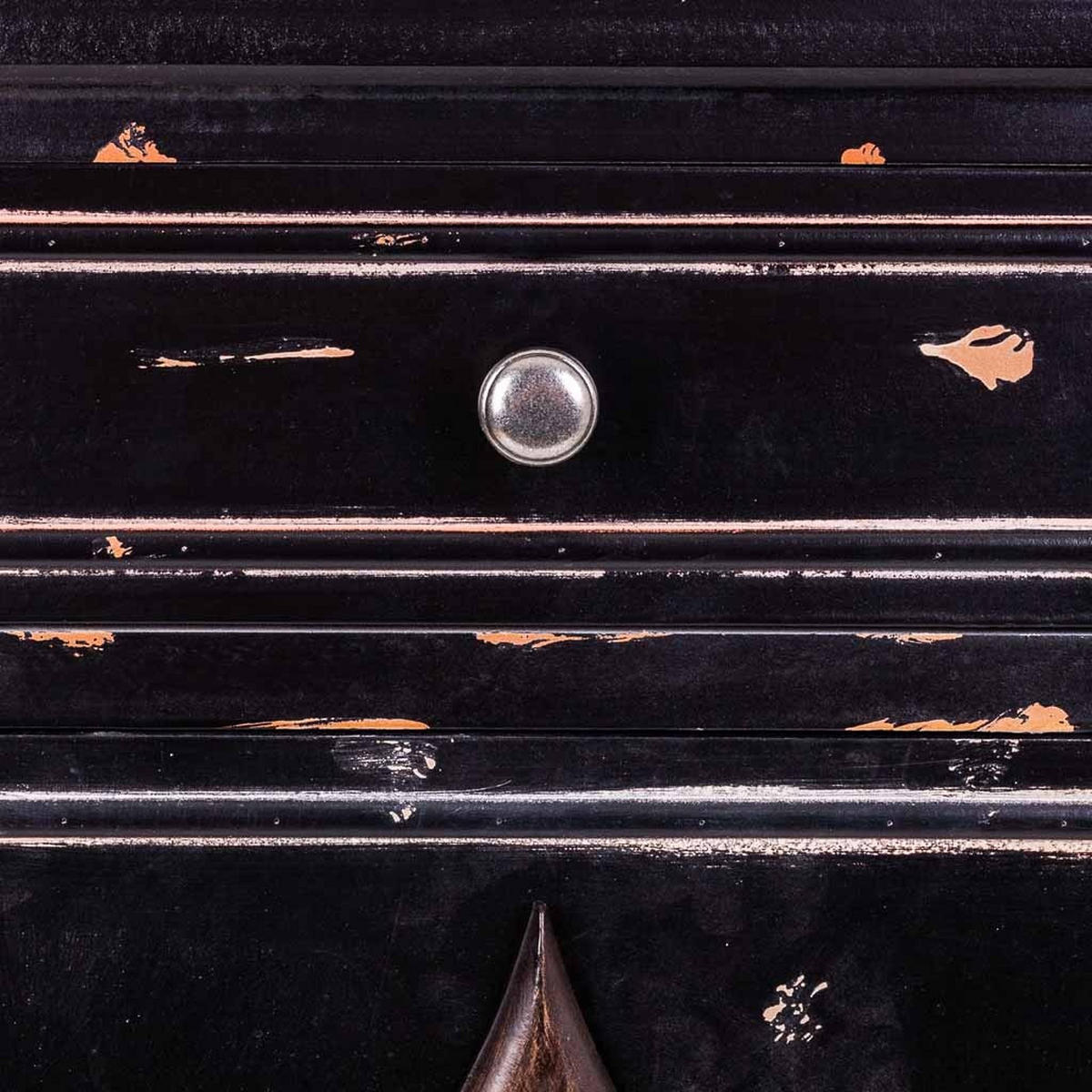 NACHTTISCH aus schwarzem Holz, 48x36x76 cm - Schwarz, Holz (48/76/36cm) - Wanderlust