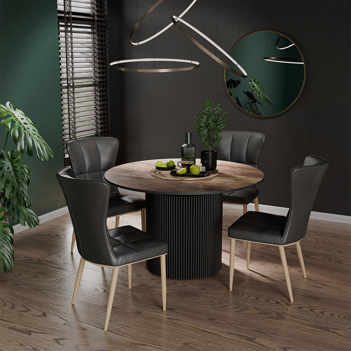 JÍDELNÍ STŮL Calero Rustikální dub/černá - divoký dub/černá, kompozitní dřevo (60/120/76cm) - Vicco