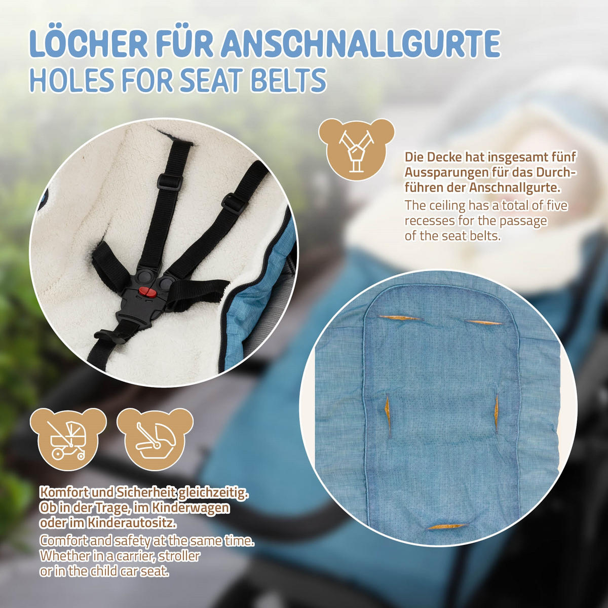 BABYFUSSSACK - Blau, Textil (48/10/94cm) - Joyz