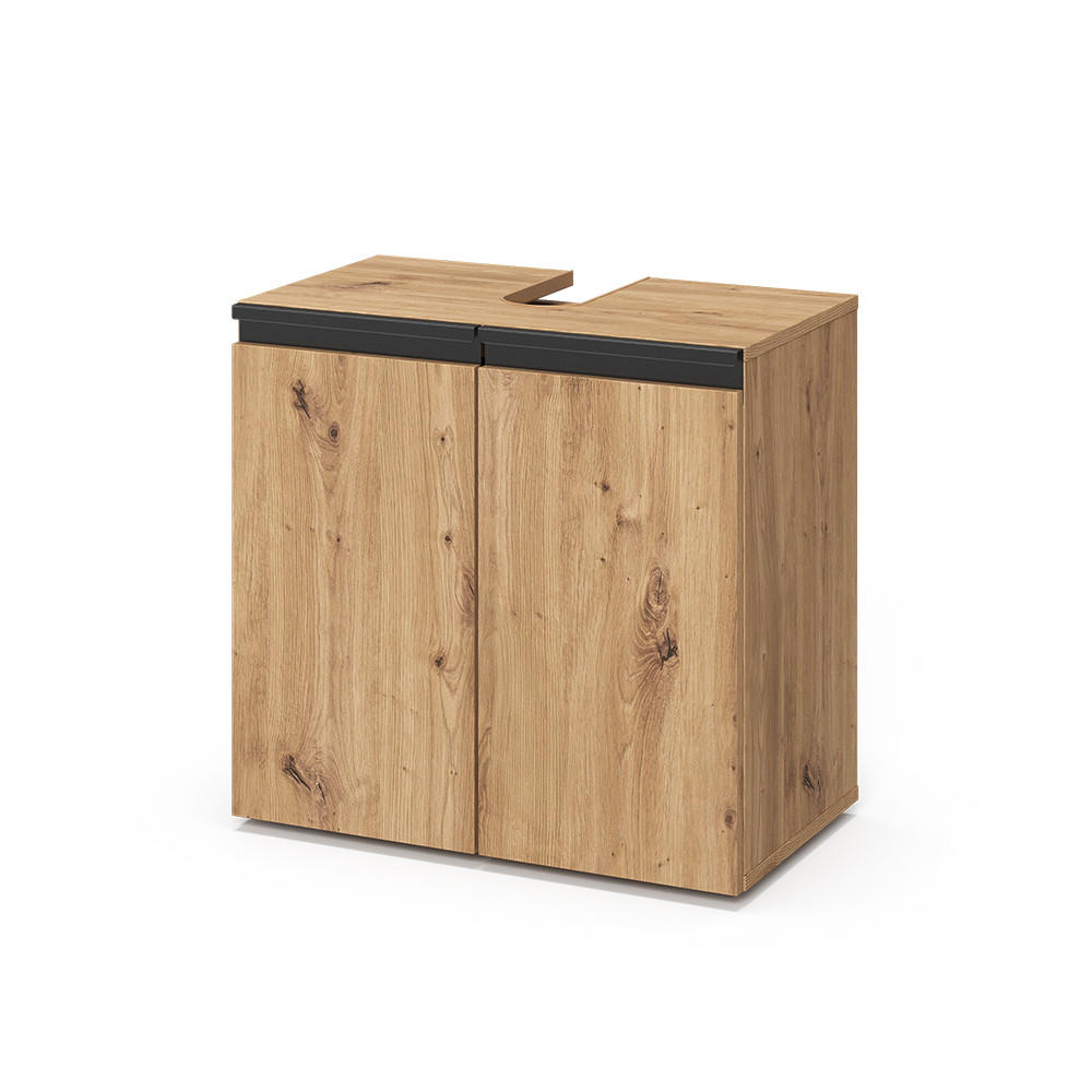 WASCHBECKENUNTERSCHRANK Torren Artisan 60 x 58 cm mit 2 Türen - Hellgrau, Holzwerkstoff (60/58/35cm) - Vicco