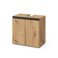 WASCHBECKENUNTERSCHRANK Torren Artisan 60 x 58 cm mit 2 Türen - Hellgrau, Holzwerkstoff (60/58/35cm) - Vicco