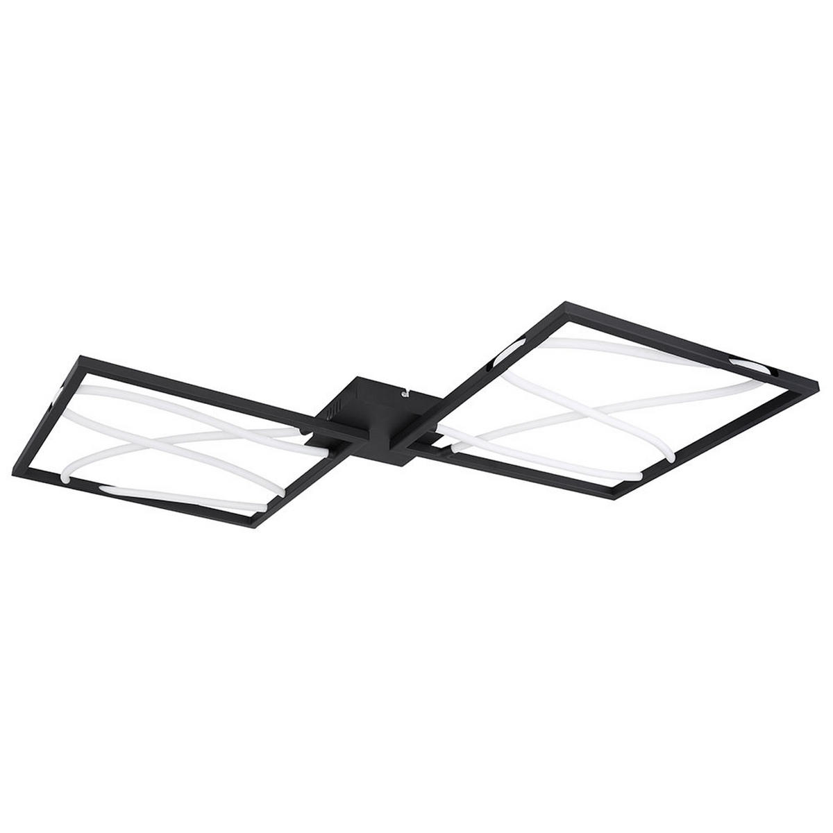 LED DECKENLEUCHTE KAIA Schwarz Aluminium Metall - Schwarz, Metall (78.4/84/6.8cm) - Globo Lighting