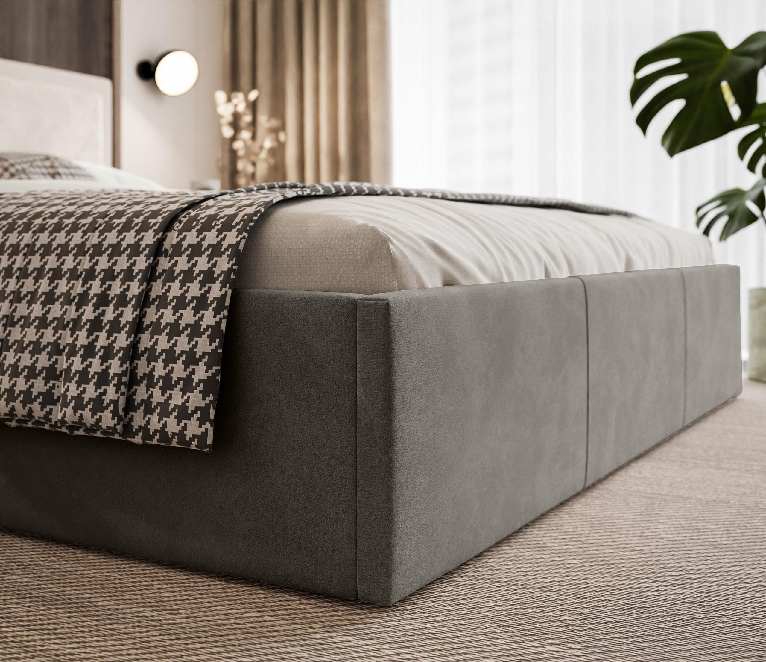 Thumbnail - Fedve Polsterbett, Dunkelgrau, Textil, 140x200 cm, Schlafzimmer, Betten
