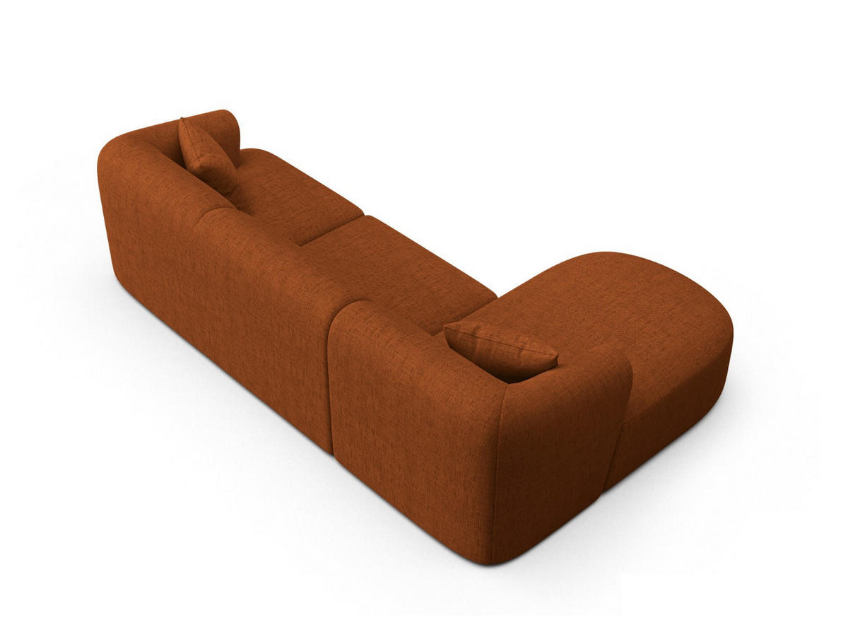MODULARES-ECKSOFA links Campi aus strukturiertem Stoff ziegelrot 4 Sitzplätze - Orange, Textil (156/256cm) - Cosmopolitan Design