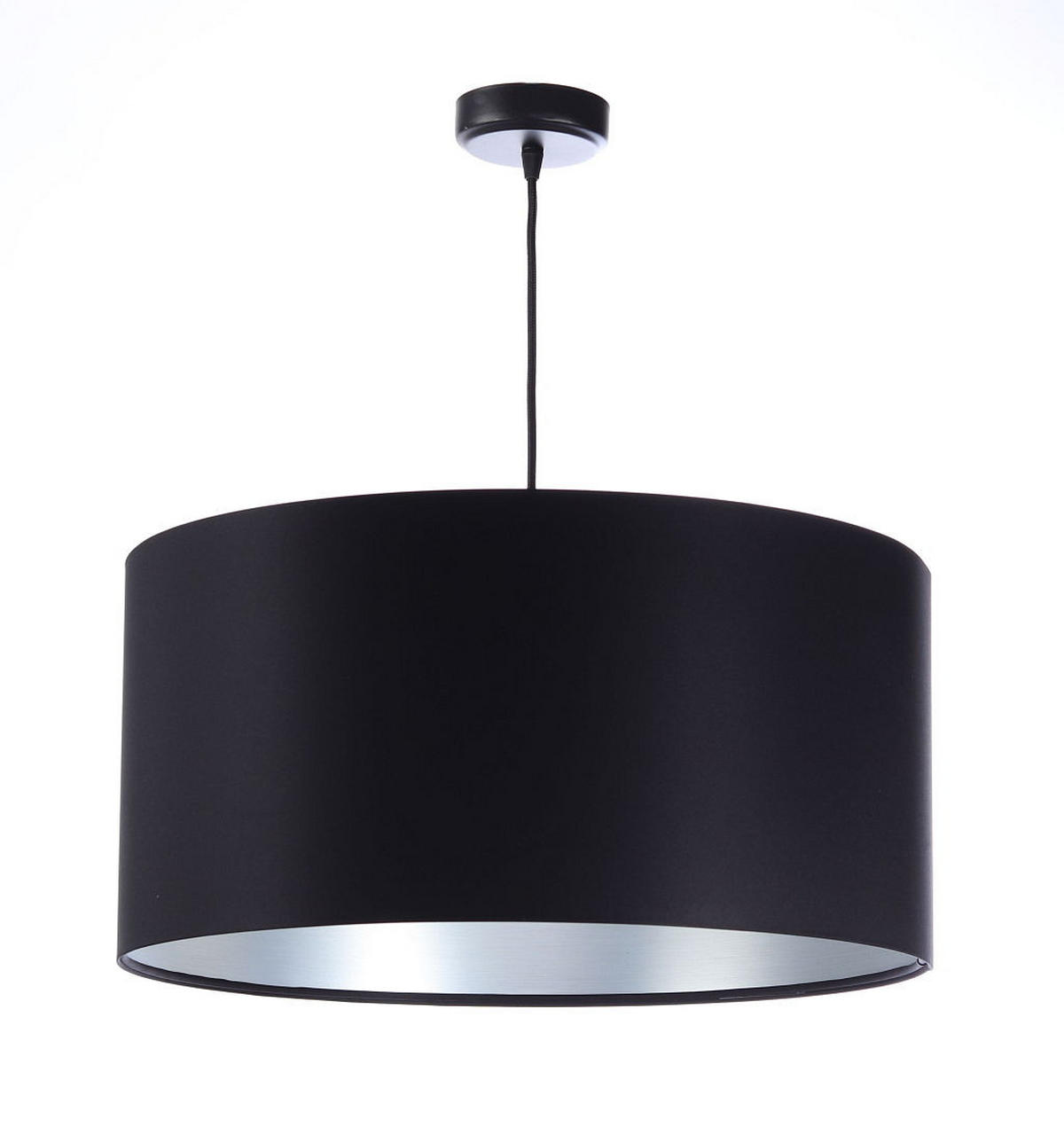 HÄNGELEUCHTE Schwarz 50/25 cm - Silberfarben/Schwarz, Kunststoff (50/0.8/25cm) - ONZENO