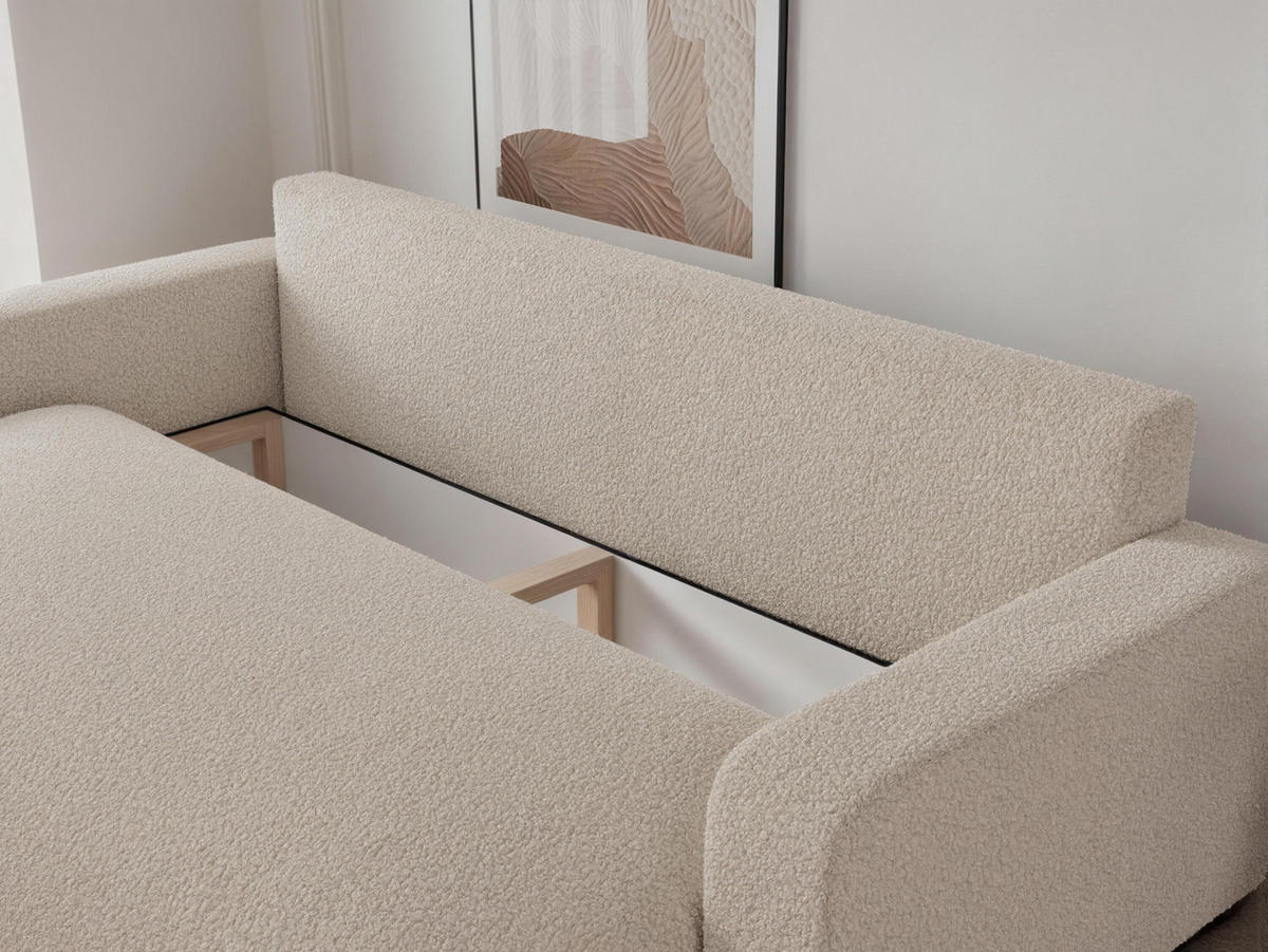 SOFA mit Schlaffunktion, Creme - Creme, Holzwerkstoff (246/79/93cm) - Idohome