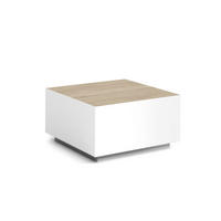 COUCHTISCH QUADRA - Weiß/Sonoma Eiche, Holzwerkstoff (65/65/35cm) - Meblini