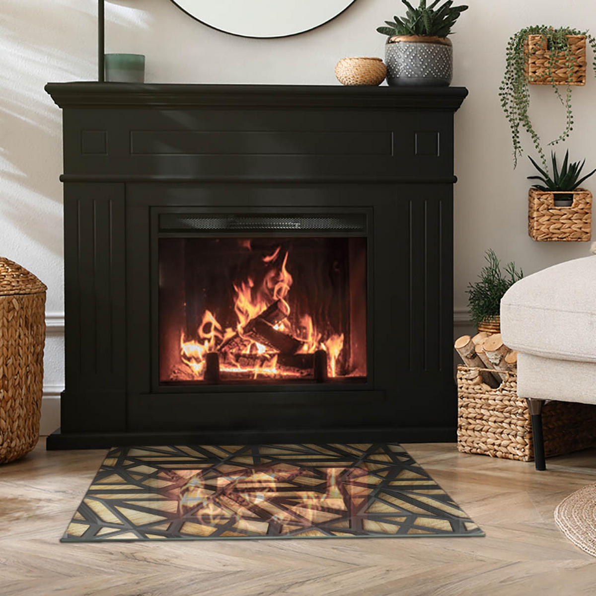 GLASPLATTE für Kamin 80x60 cm - Braun, Glas (80/60/0.4cm) - TULUP