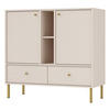 SIDEBOARD Oktio Sandbeige 100 cm - Beige/Goldfarben, Holzwerkstoff/Metall (100.2/95/40.8cm) - Selsey