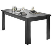 ESSTISCH schwarz matt 180 x 90 cm, Esszimmer Tisch Landhaus-Stil - Schwarz, Holzwerkstoff/Metall (180/77/90cm) - Furn.Design