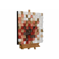 HOLZBILD 75/75 cm - Rot, Holz (75/75cm) - KUNSTLOFT