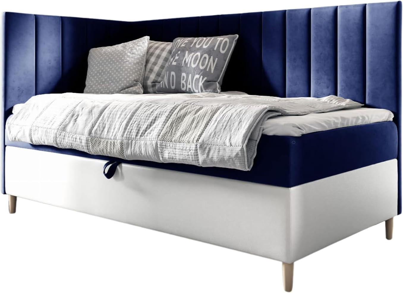 KINDERBETT MAYA 3 - Dunkelblau/Weiß, Holzwerkstoff (106/208cm) - Meblini