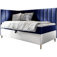 KINDERBETT MAYA 3 - Dunkelblau/Weiß, Holzwerkstoff (86/208cm) - Meblini