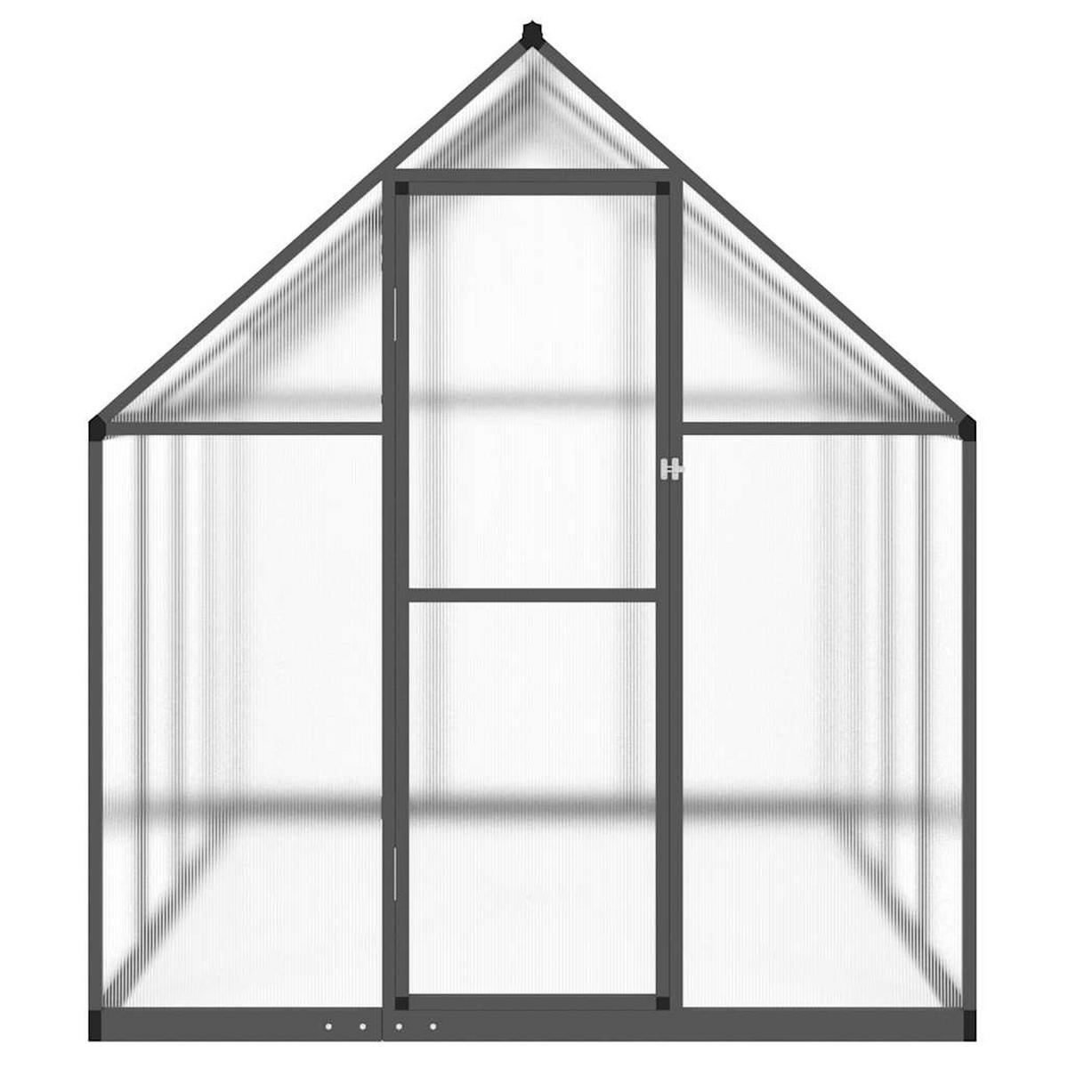 GEWÄCHSHAUS mit Fundamentrahmen Anthrazit 224x169x195 cm Alu - Anthrazit, Metall (169/195/224cm)