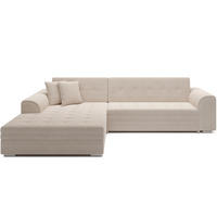 ECKSOFA SORENTO mit Schlaffunktion & Delfin-Mechanismus – Wohnlandschaft in L-Form 296 cm - Beige, Kunststoff (296/78cm) - Wohnideebilder