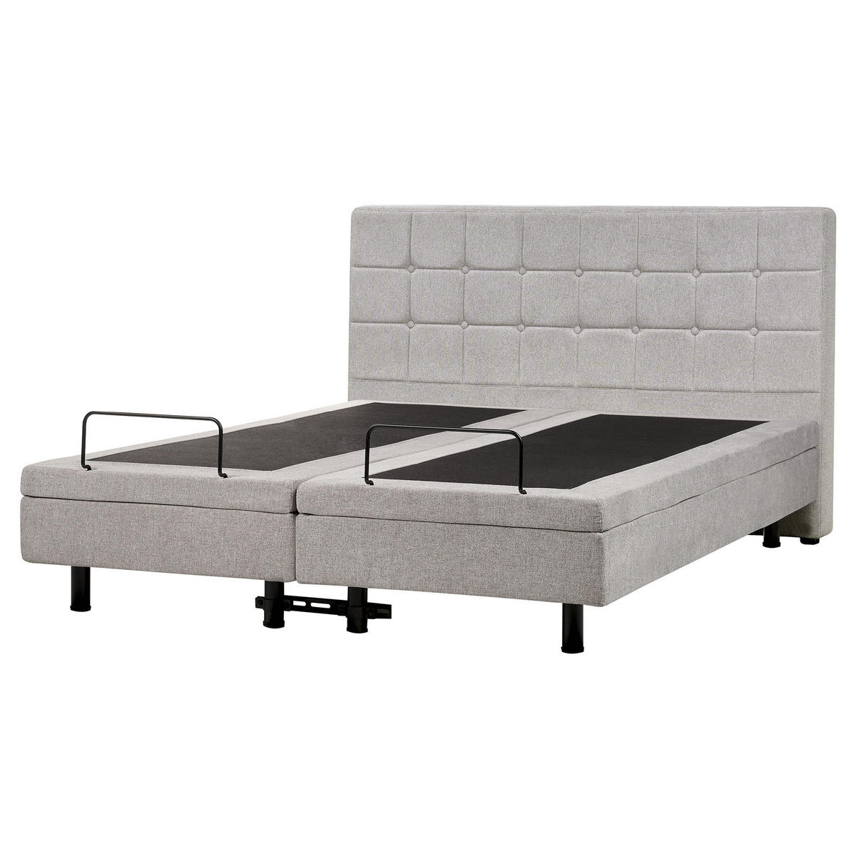 POLSTERBETT verstellbar 160x200 cm Grau Duke - Hellgrau, Textil (160/200cm) - Beliani