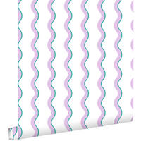 TAPETE wellenförmige Streifen 50 x 900 cm - Weiß, Papier (50/0.1cm) - ESTAhome