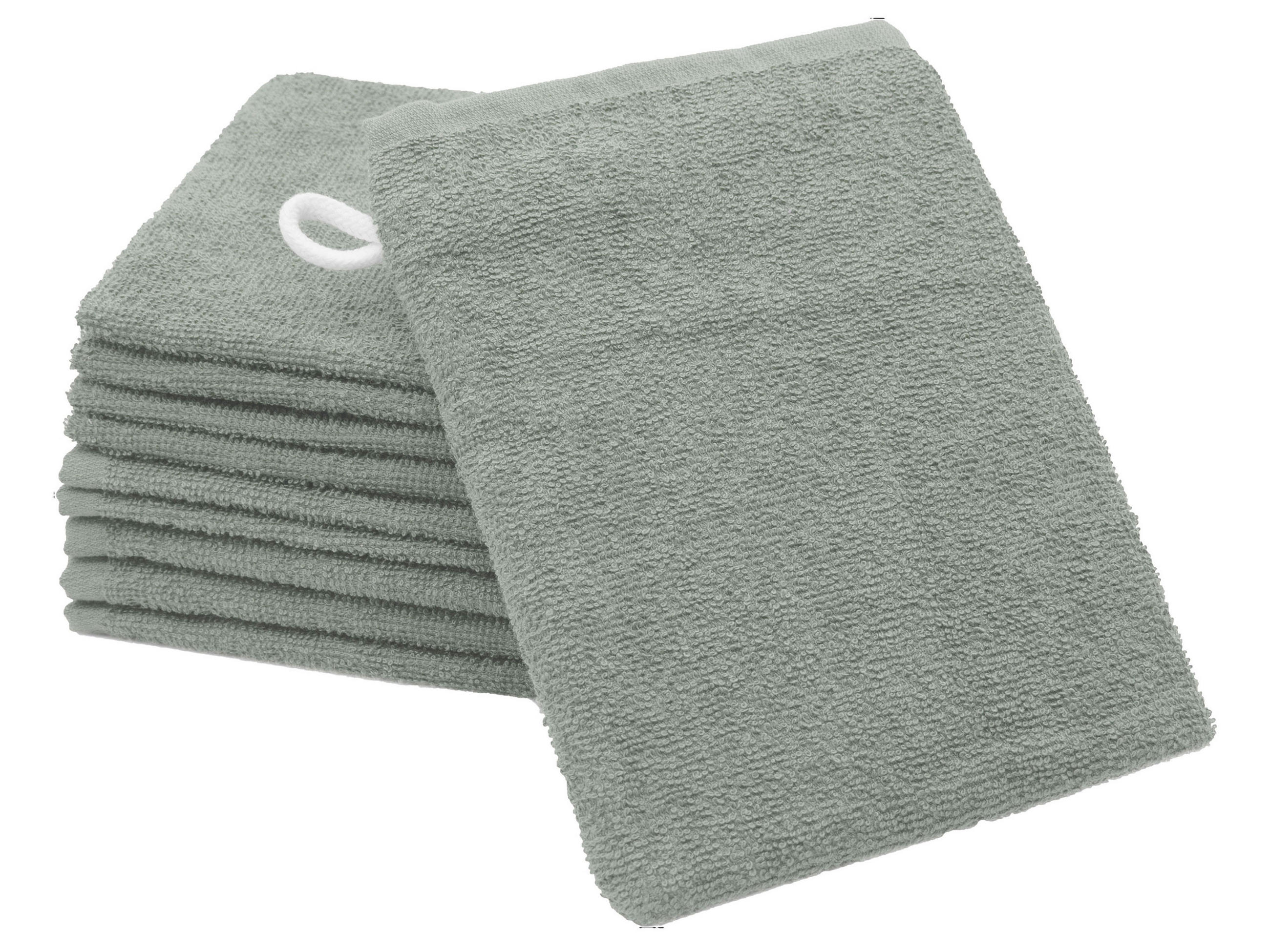 WASCHHANDSCHUH, 10er-Set, 16x21 cm, 100% Baumwolle, Grau - Hellgrau, Textil (16/21cm) - Zollner