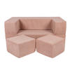 KINDERSOFA, Aesthetic, Cube, Puderrosa - Hellrosa, Textil (96/40/50cm) - MeowBaby