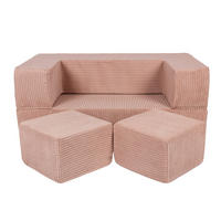 KINDERSOFA, Aesthetic, Cube, Puderrosa - Hellrosa, Textil (96/40/50cm) - MeowBaby